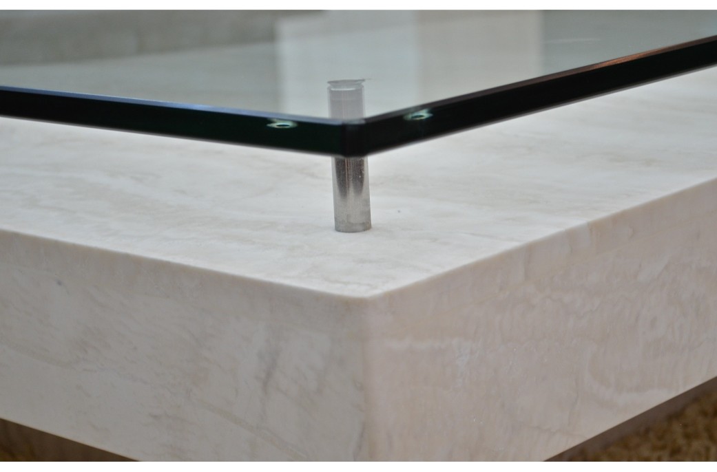 table verre marbre