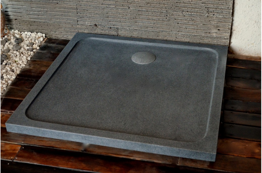 Receveur de douche SQUARIUM 100x100cm en pierre véritable extra plat