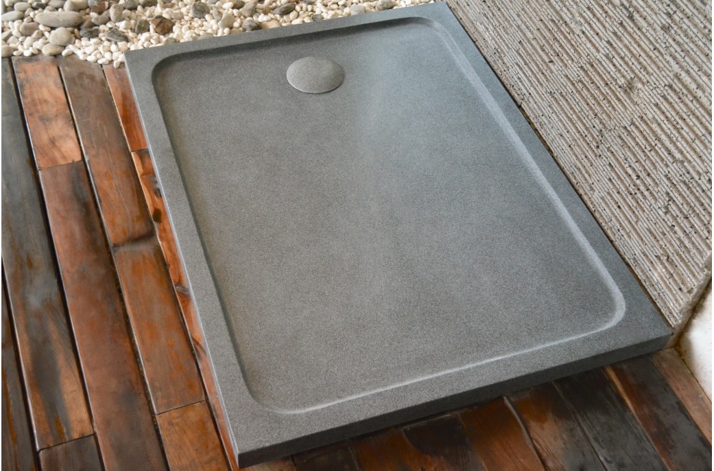 Receveur de douche 120X100 granit noir haut de gamme KIAORA