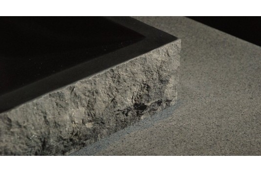 Vasque en pierre noire granit véritable 40-60cm BORNEO