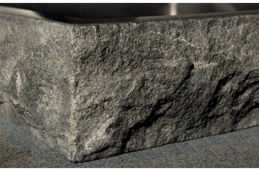 Vasque en pierre noire granit véritable 40-60cm BORNEO