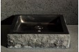 Vasque en pierre noire granit ou basalt véritable 40-60cm BORNEO