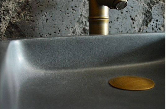 Vasque en pierre noire granit véritable 40-60cm BORNEO