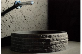 Vasque Pierre Salle de Bain en Basalte noir VOLCANO DARK