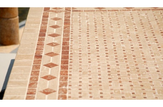 Table de jardin mosaïque marbre pierre naturelle 160-200-240 TOSCANE Table de jardin mosaïque marbre pierre naturelle 160-200-240 TOSCANE