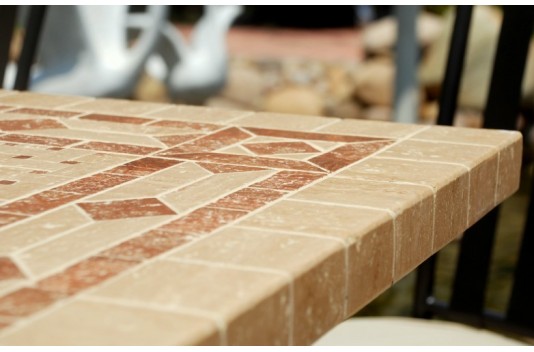 Table de jardin mosaïque marbre pierre naturelle 160-200-240 TOSCANE Table de jardin mosaïque marbre pierre naturelle 160-200-240 TOSCANE