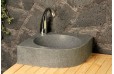 Lave mains en pierre d'angle 34x34cm granit véritable SAMOA