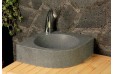 Lave mains en pierre d'angle 34x34cm granit véritable SAMOA