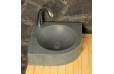 Lave mains en pierre d'angle 34x34cm granit véritable SAMOA