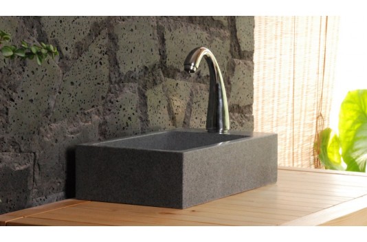 Lave mains en pierre 40x23 granit véritable NEWPORT