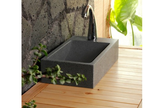 Lave mains en pierre 40x23 granit véritable NEWPORT