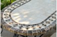 Table de jardin mosaique 120-160-180-240 ovale marbre travertin OVALI