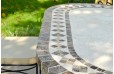 Table de jardin en mosaïque marbre travertin ovale 160-180-240  OVALI