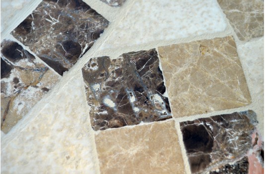 Table de jardin en mosaïque marbre travertin ovale 160-180-240  OVALI Table de jardin en mosaïque marbre travertin ovale 160-180-240  OVALI