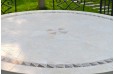Table de jardin en mosaique et fer forgé Ronde pierre marbre IMHOTEP