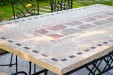 Table de jardin mosaique marbre pierre naturelle 120-160-200-240 TAMPA