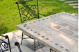 Table de jardin mosaique marbre pierre naturelle 120-160-200-240 TAMPA