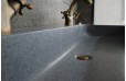 Double vasques en pierre véritable granit gris 100x46 LOOAN