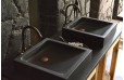 Vasque en pierre noire salle de bain basalte véritable KIAMA