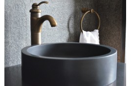 Vasque ronde pierre naturelle basalte noir RONDO DARK
