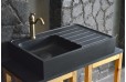 Évier de cuisine pierre 90x60 Granit Noir Luxe NORWAY SHADOW