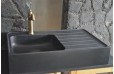 Évier de cuisine pierre 90x60 Granit Noir Luxe NORWAY SHADOW