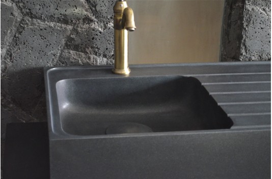 Évier de cuisine pierre 90x60 Granit Noir Luxe NORWAY SHADOW Évier de cuisine pierre 90x60 Granit Noir Luxe NORWAY SHADOW