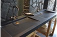 Double vasque en pierre 160x50 granit noir Luxe FOLEGE SHADOW