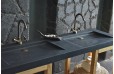 Double vasque en pierre 160x50 granit noir Luxe FOLEGE SHADOW