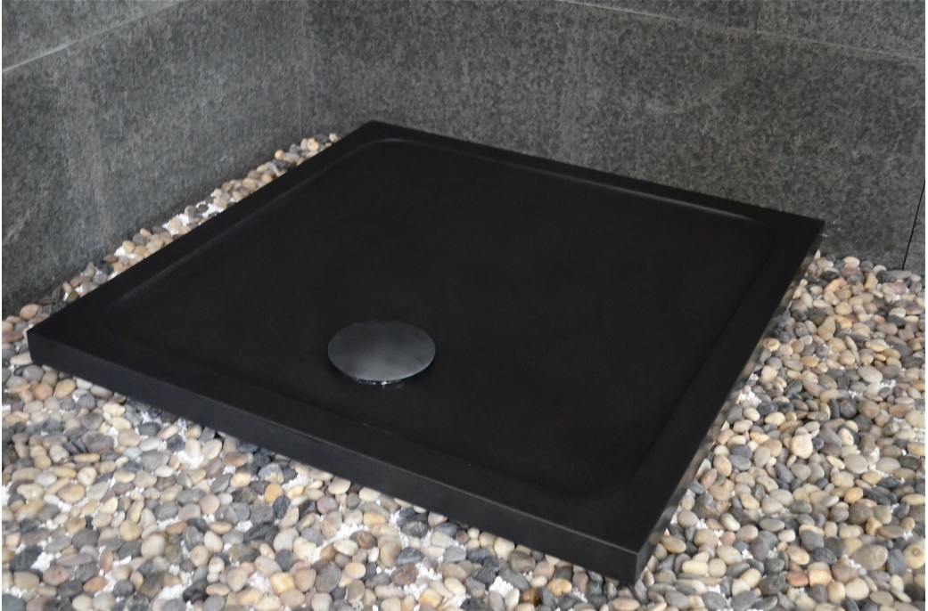 Receveur de douche 90x90 pierre noire Granite SERENA SHADOW