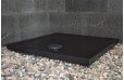 Bac à douche noir 90x90 taillé dans le granite SERENA SHADOW