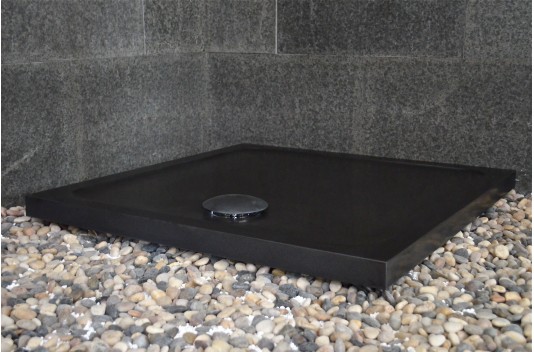 Bac à douche noir 90x90 taillé dans le granite SERENA SHADOW Bac à douche noir 90x90 taillé dans le granite SERENA SHADOW