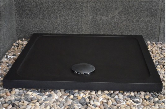 Bac à douche noir 90x90 taillé dans le granite SERENA SHADOW Bac à douche noir 90x90 taillé dans le granite SERENA SHADOW