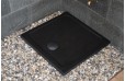 Bac à douche noir 90x90 taillé dans le granite SERENA SHADOW