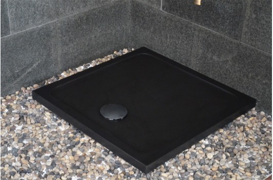 Bac à douche noir 90x90 taillé dans le granite SERENA SHADOW Bac à douche noir 90x90 taillé dans le granite SERENA SHADOW