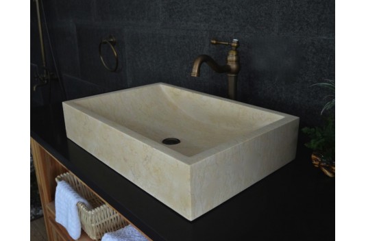 Vasque en pierre naturelle marbre d'Égypte 60 TORRENCE SUNNY Vasque en pierre naturelle marbre d'Égypte 60 TORRENCE SUNNY