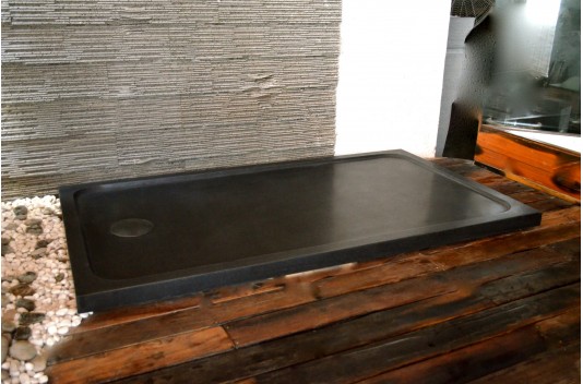Receveur de douche 160x90 en granit noir véritable QUASAR SHADOW Receveur de douche 160x90 en granit noir véritable QUASAR SHADOW