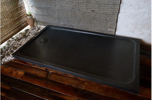 Receveur de douche 160x90 en granit noir véritable QUASAR SHADOW Receveur de douche 160x90 en granit noir véritable QUASAR SHADOW