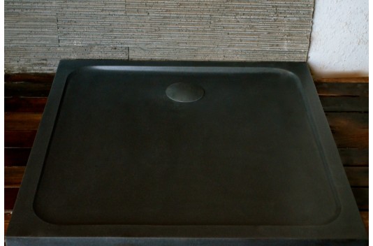 Bac de douche en pierre 100x100 granit noir SQUARIUM SHADOW