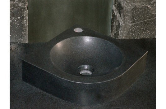 Lave mains d'angle granit noir véritable SAMOA SHADOW Lave mains d'angle granit noir véritable SAMOA SHADOW