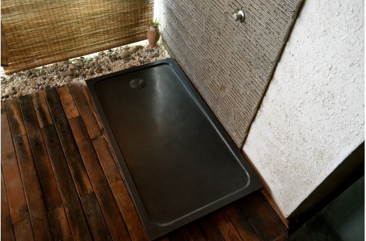 Receveur de douche 140x90 pierre véritable granit noir SPACIUM SHADOW Receveur de douche 140x90 pierre véritable granit noir SPACIUM SHADOW