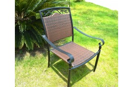 Chaise en fer forgé et résine tressée Déco - FLORIDA