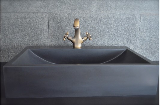 Vasque pierre naturelle véritable granit ou basalte PEGASUS SHADOW