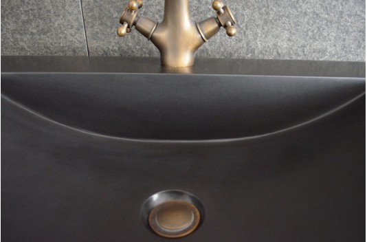 Vasque pierre naturelle véritable granit ou basalte PEGASUS SHADOW