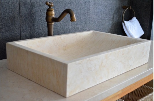 Vasque en pierre naturelle marbre d'Égypte 60 TORRENCE SUNNY Vasque en pierre naturelle marbre d'Égypte 60 TORRENCE SUNNY