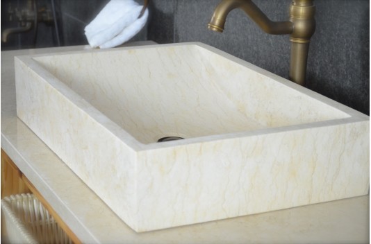 Vasque en pierre naturelle marbre d'Égypte 60 TORRENCE SUNNY Vasque en pierre naturelle marbre d'Égypte 60 TORRENCE SUNNY