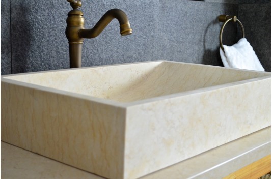 Vasque en pierre naturelle marbre d'Égypte 60 TORRENCE SUNNY Vasque en pierre naturelle marbre d'Égypte 60 TORRENCE SUNNY