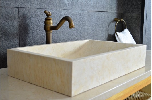 Vasque en pierre naturelle marbre d'Égypte 60 TORRENCE SUNNY Vasque en pierre naturelle marbre d'Égypte 60 TORRENCE SUNNY