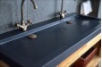 Double vasque en pierre 120x50 Granit Noir véritable YATE SHADOW