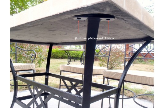 Table de jardin mosaique marbre pierre naturelle 240 TAMPA